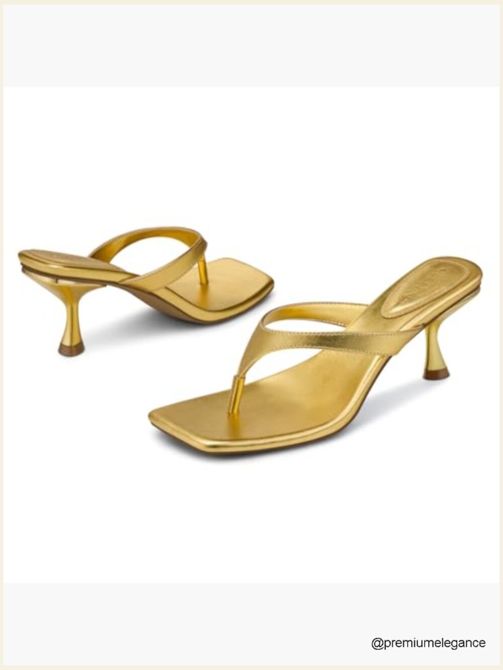 Women's Heeled Flip Flop Thong Sandals, 2.5" Kitten Heel Square Toe Dressy - Picture 4 of 7